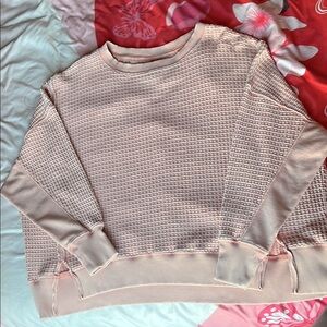 American Eagle baby pink lived-in oversized sweater